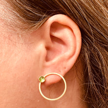 Indlæs billede til gallerivisning Cirkel øreringe Turmalin grøn
