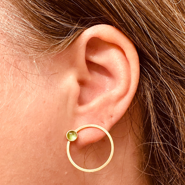 Cirkel øreringe Turmalin grøn