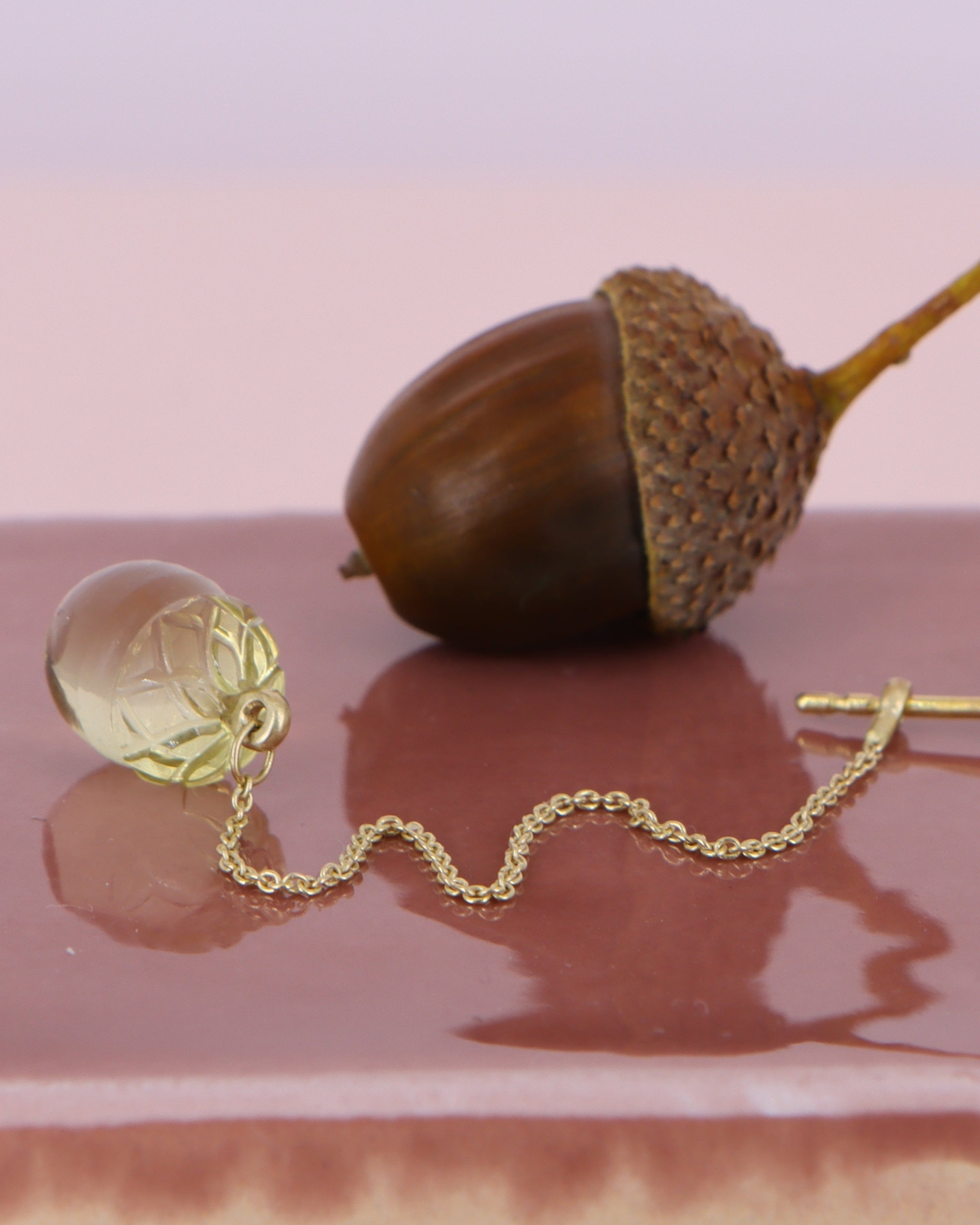 Add-on til ørering med lemon kvarts agern.