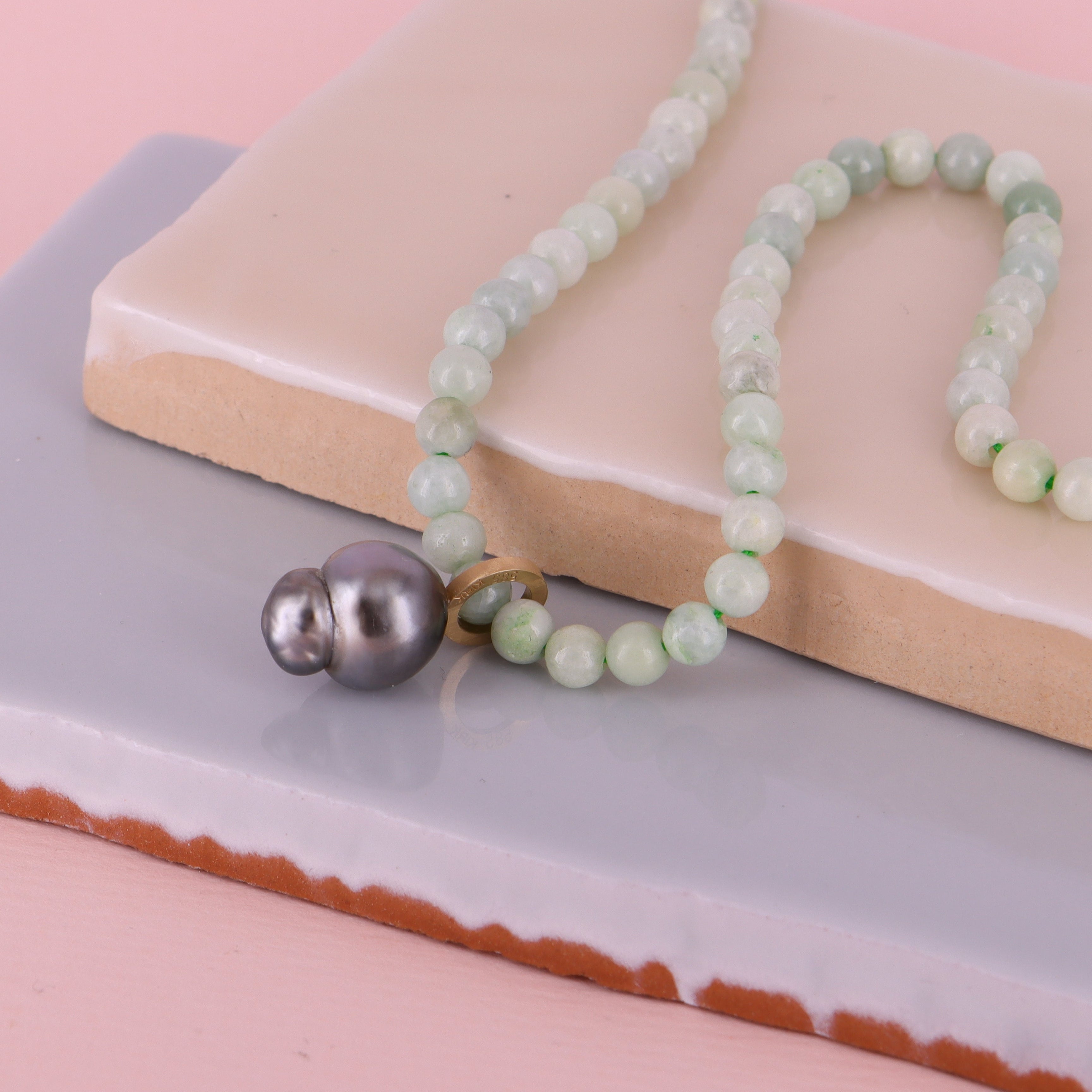 14K guld No.1 barok Tahiti perle vedhæng.