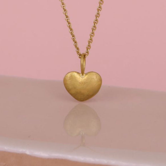 18 kt Unikt håndsmedede guldhjerte