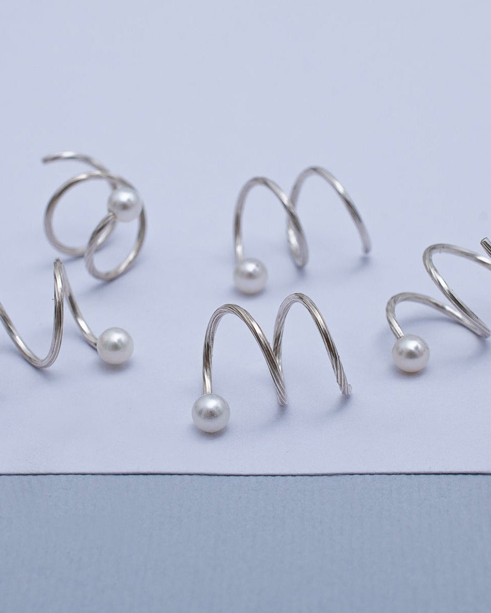 TWIST SØLV MED PERLE