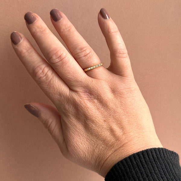 18 kt. guldring - Made to ordre - Paris med 5 diamanter small