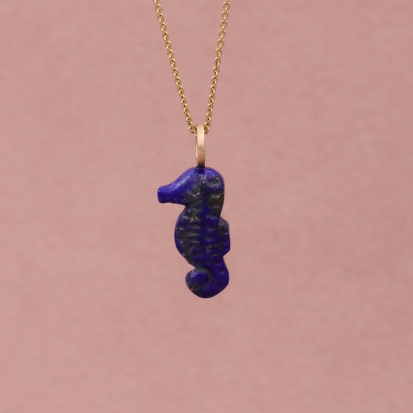14 kt. Søhest blå Lapis