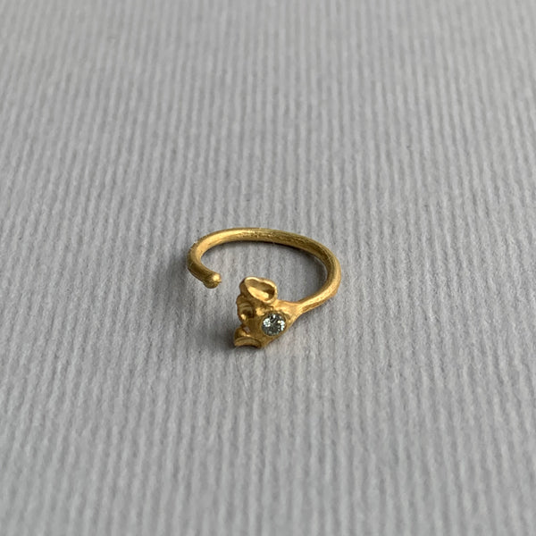 18 kt. guld creol. FALL NO.1 Lime grøn diamant
