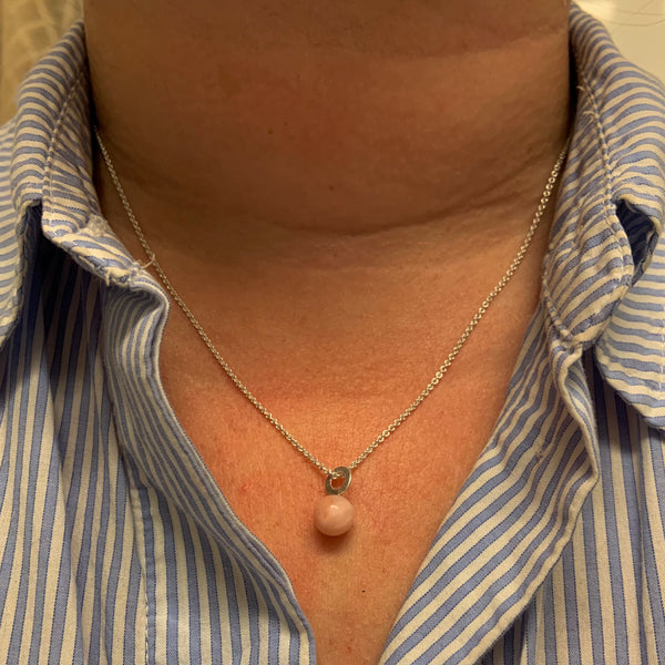 Pink Opal vedhæng i sølv